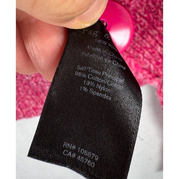 Rag & Bone Edie Cotton blend cardigan Pink preppy chunky sz XS - Picture 4 of 7